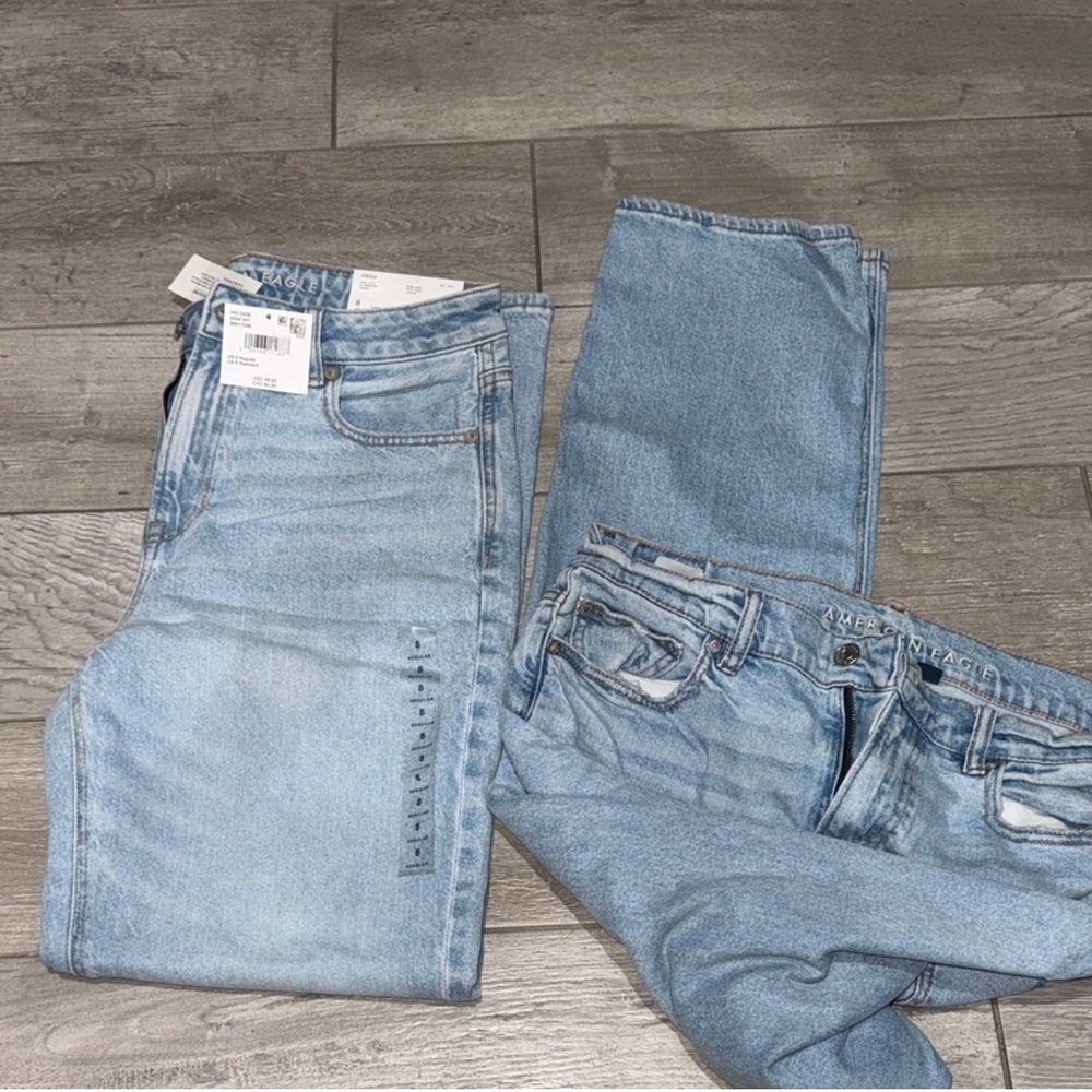 American Eagle Outfitters Light Wash Straight Leg Jeans